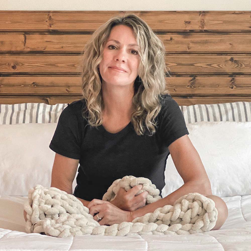INFINITE CHUNKY KNIT BLANKET | MINKY | CUDDLE - SAND - Image 7
