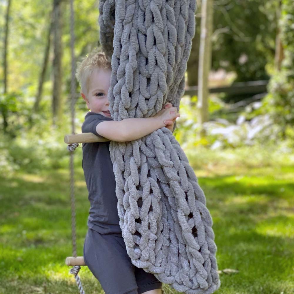 INFINITE CHUNKY KNIT BLANKET | MINKY | LITTLE - MIST - Image 4