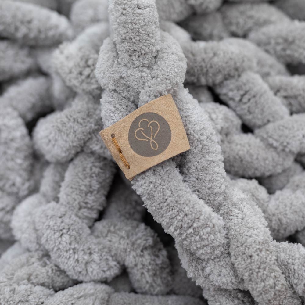 INFINITE CHUNKY KNIT BLANKET | MINKY | LITTLE - MIST - Image 6