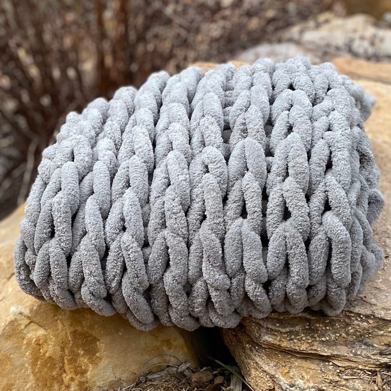 INFINITE CHUNKY KNIT BLANKET | MINKY | LITTLE - MIST - Image 7