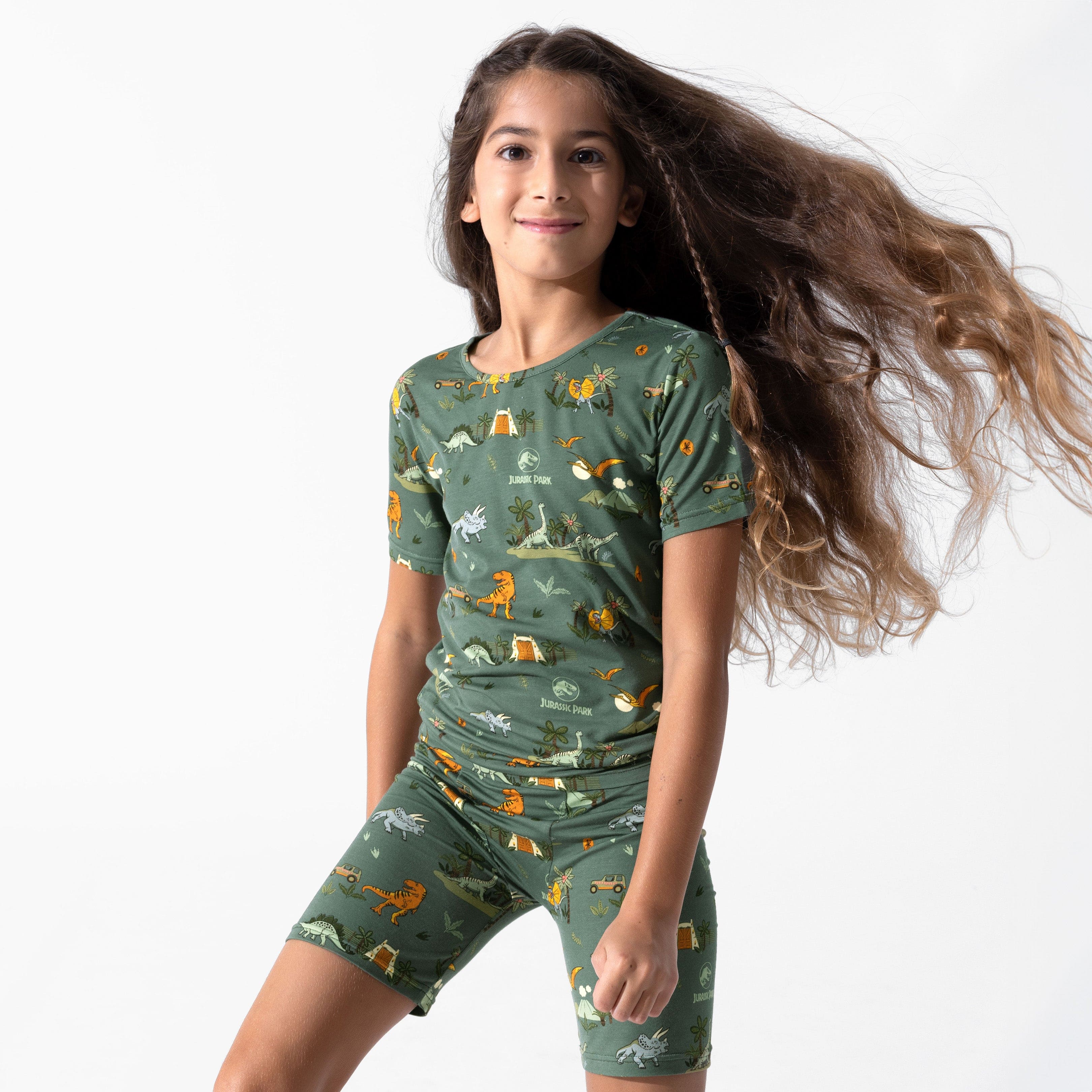 Bamboo Short Sleeve Pajama Set with Shorts - Jurassic Park Core - Image 2