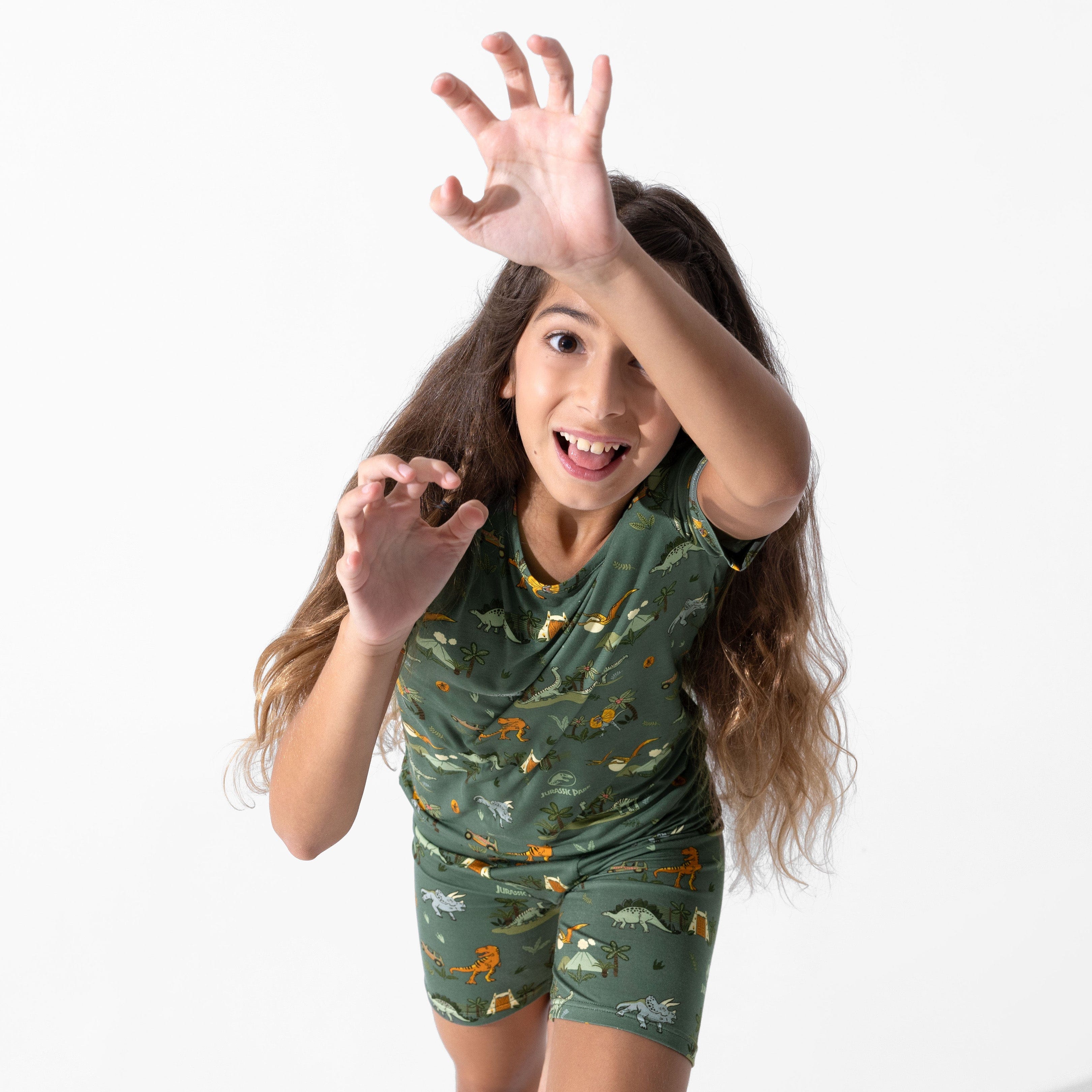 Bamboo Short Sleeve Pajama Set with Shorts - Jurassic Park Core - Image 3