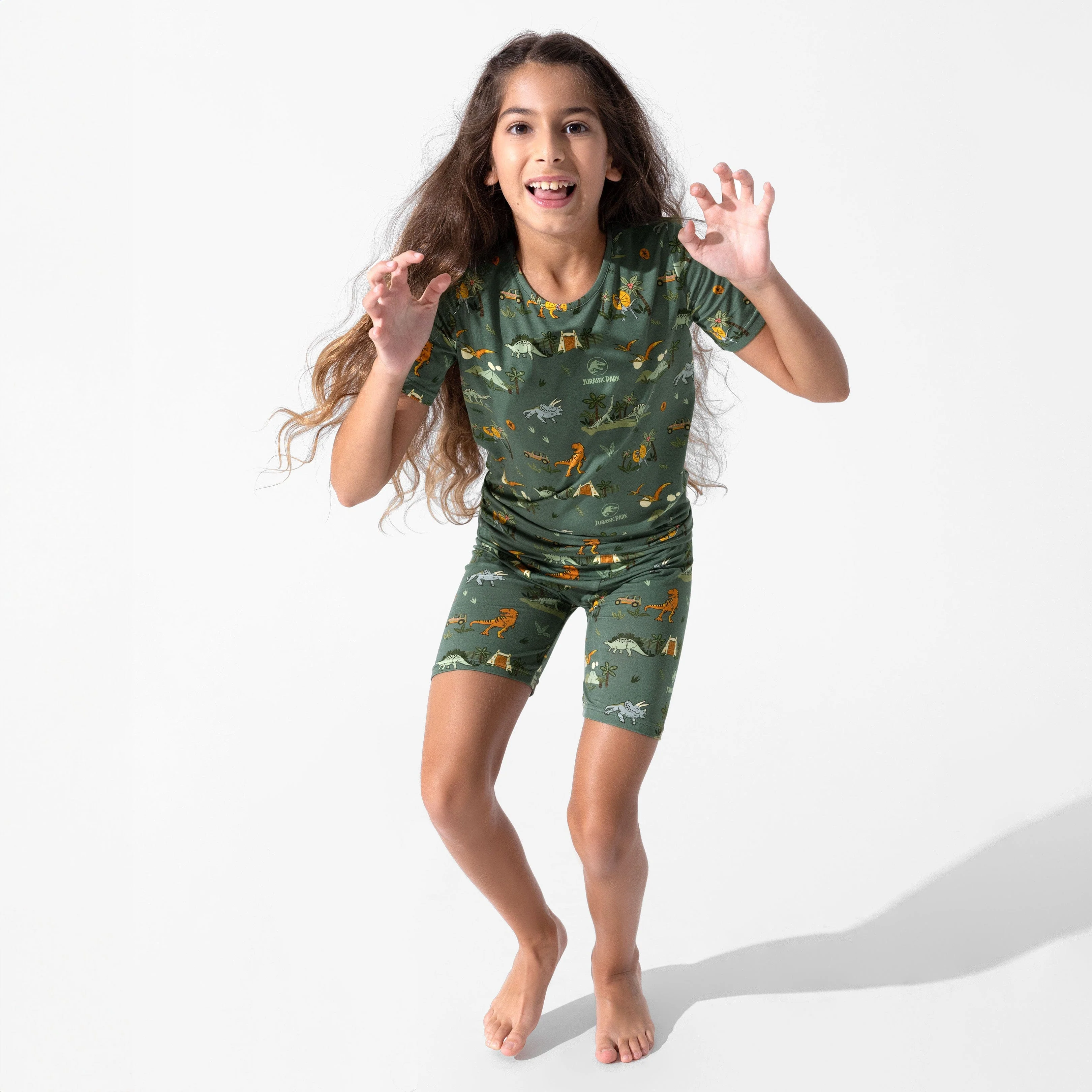Bamboo Short Sleeve Pajama Set with Shorts - Jurassic Park Core - Image 4