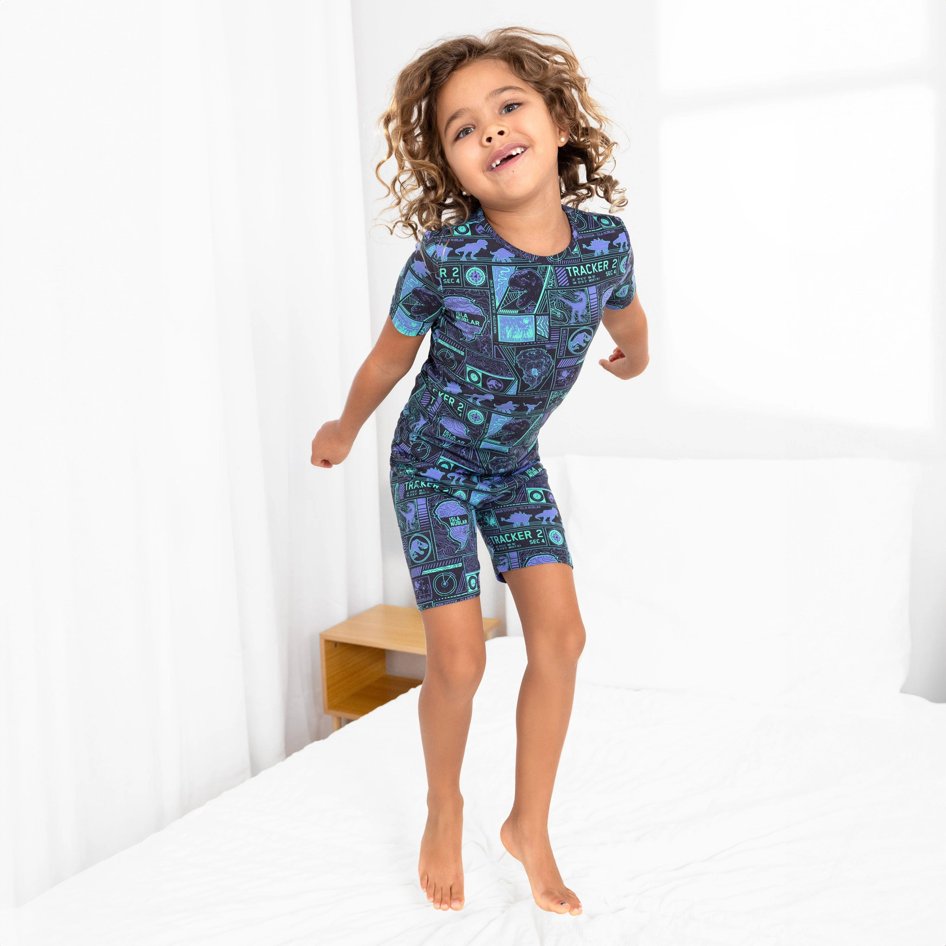 Bamboo Short Sleeve Pajama Set with Shorts - Jurassic Park: Tracker - Image 2
