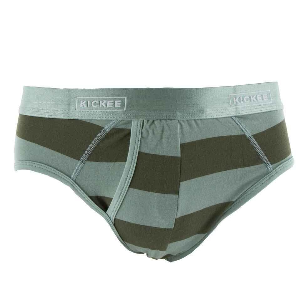 Men's Print Bamboo Brief Underwear - Paleontology Fauna Stripe