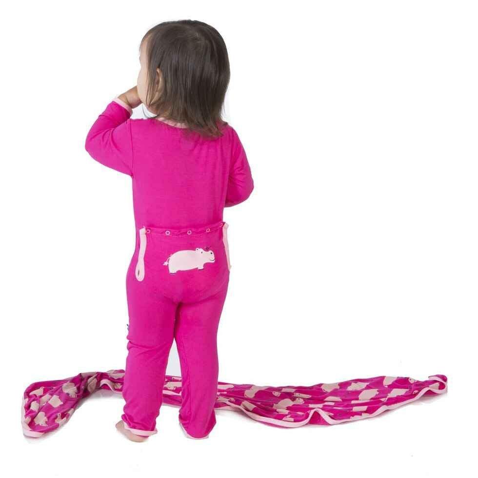 Bamboo Applique Coverall - Calypso Hippo - Image 3