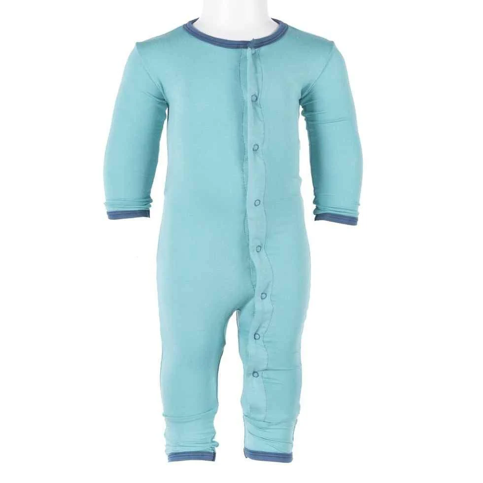 Bamboo Applique Coverall - Glacier Penguin - Image 3