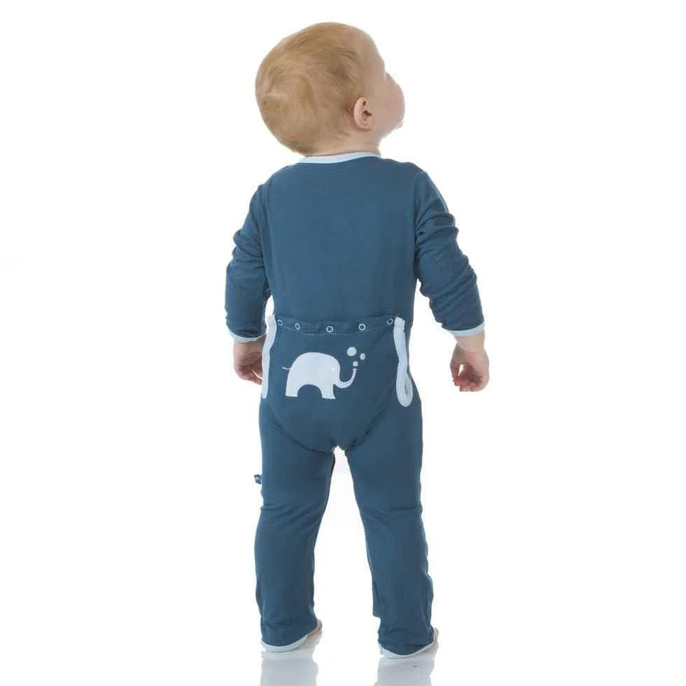 Bamboo Applique Coverall, Peacock Elephant - Image 2