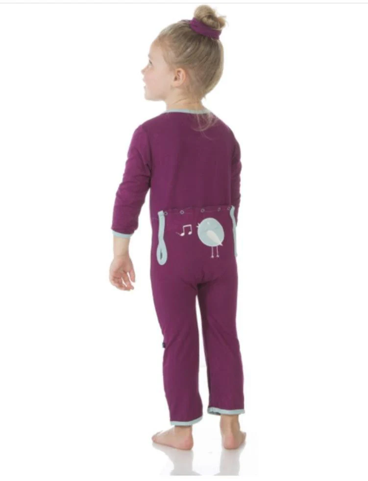 Bamboo Applique Coverall Romper- Melody Singing Birds - Image 3