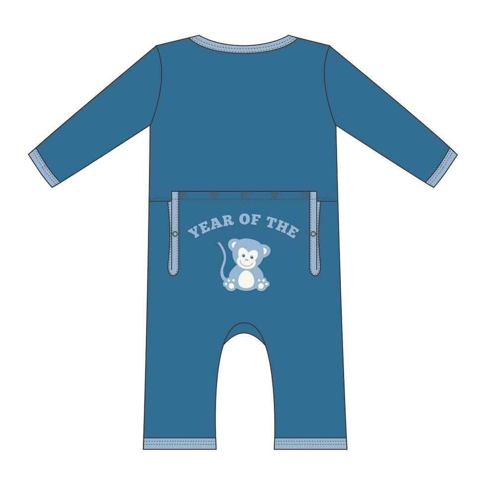 Bamboo Applique Coverall - Year of the Monkey (Boy) - Image 2