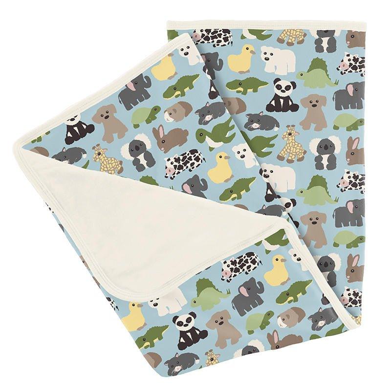 Baby Boys Print Bamboo Stroller Blanket - Spring Sky Too Many Stuffies