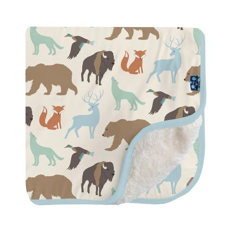 Baby Boys Bamboo Print Sherpa-Lined Stroller Blanket - National Wildlife Federation