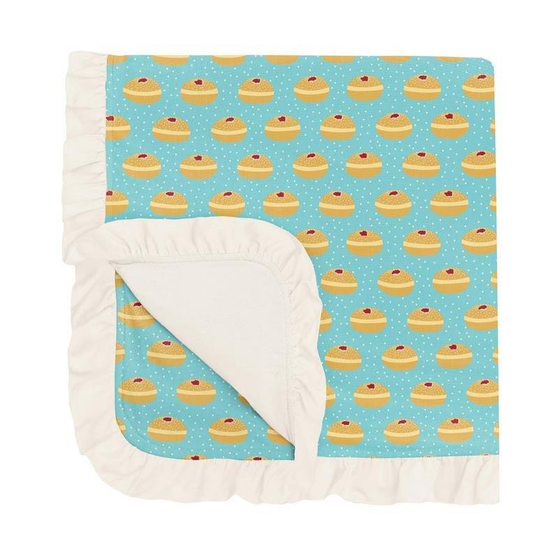 Baby Girls Print Bamboo Ruffle Stroller Blanket, Iceberg Jelly Donuts - One Size (WCA22)