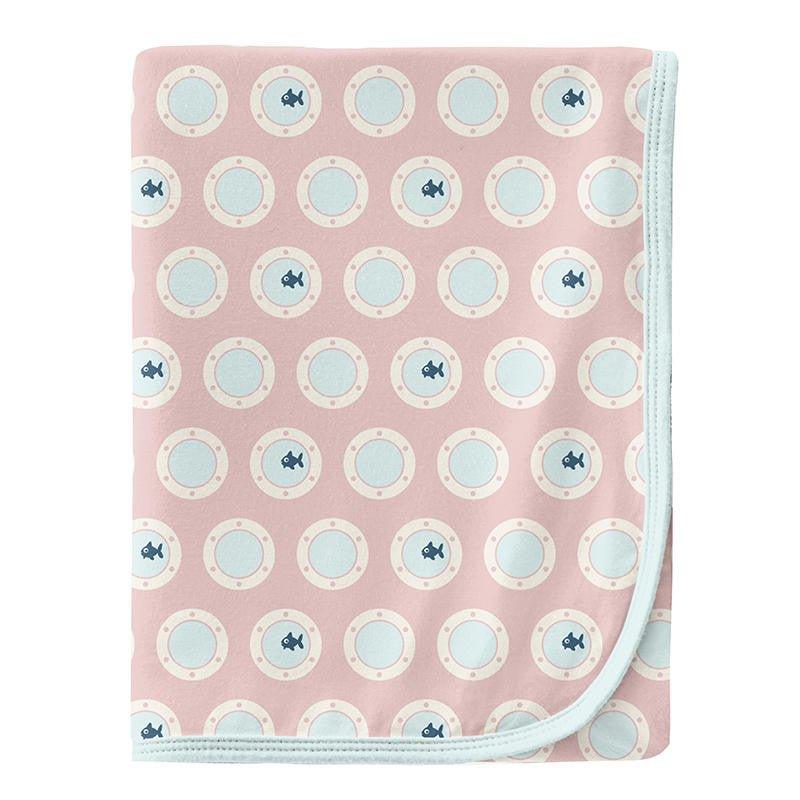 Baby Girls Print Bamboo Swaddling Blanket and Knot Headband Set - Baby Rose Porthole & Fresh Air - One Size - Image 2