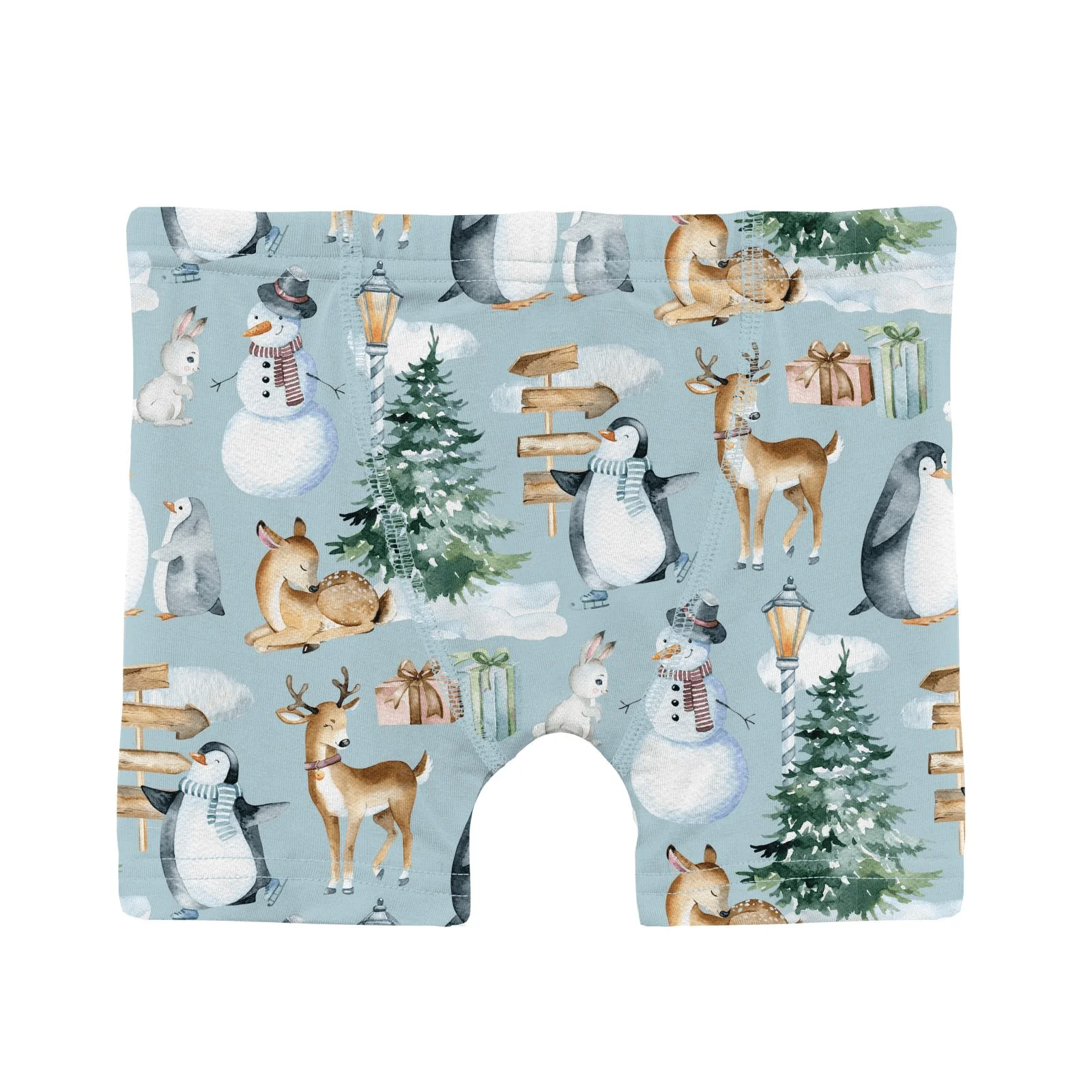 Bamboo Boxer Briefs (Set of 3) - Peacoat Elk, Peacoat & Spring Sky Winter Woodland - Image 2
