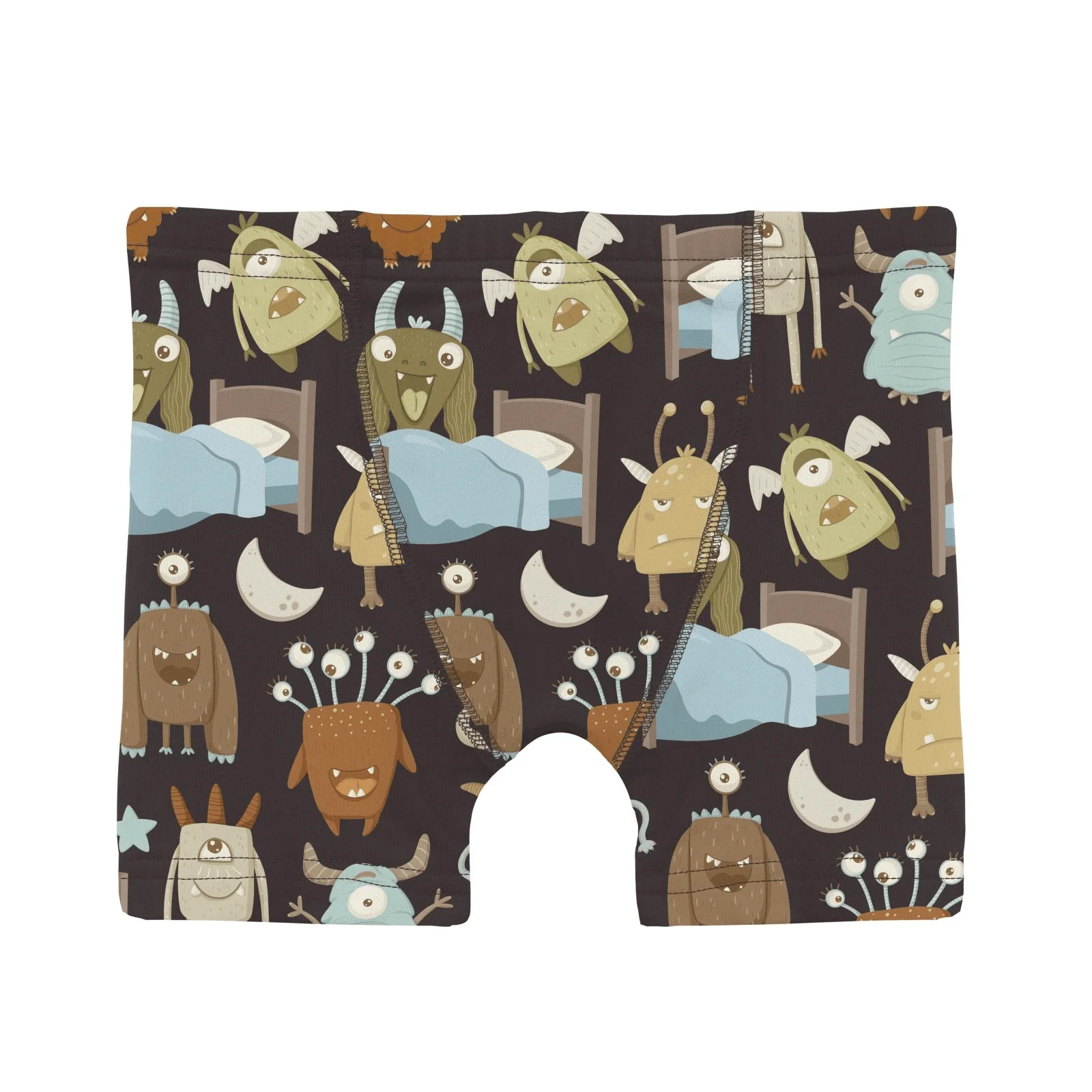 Bamboo Boxer Briefs (Set of 3) - Fall Vibes Stripe, Portabella & Midnight Monsters Under the Bed - Image 2