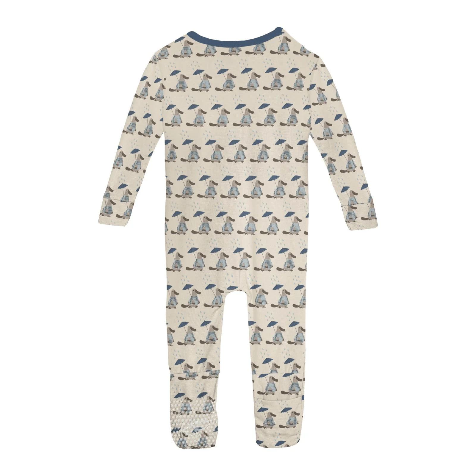 Bamboo Convertible Coverall - Natural Rainy Day Platypus - Image 2