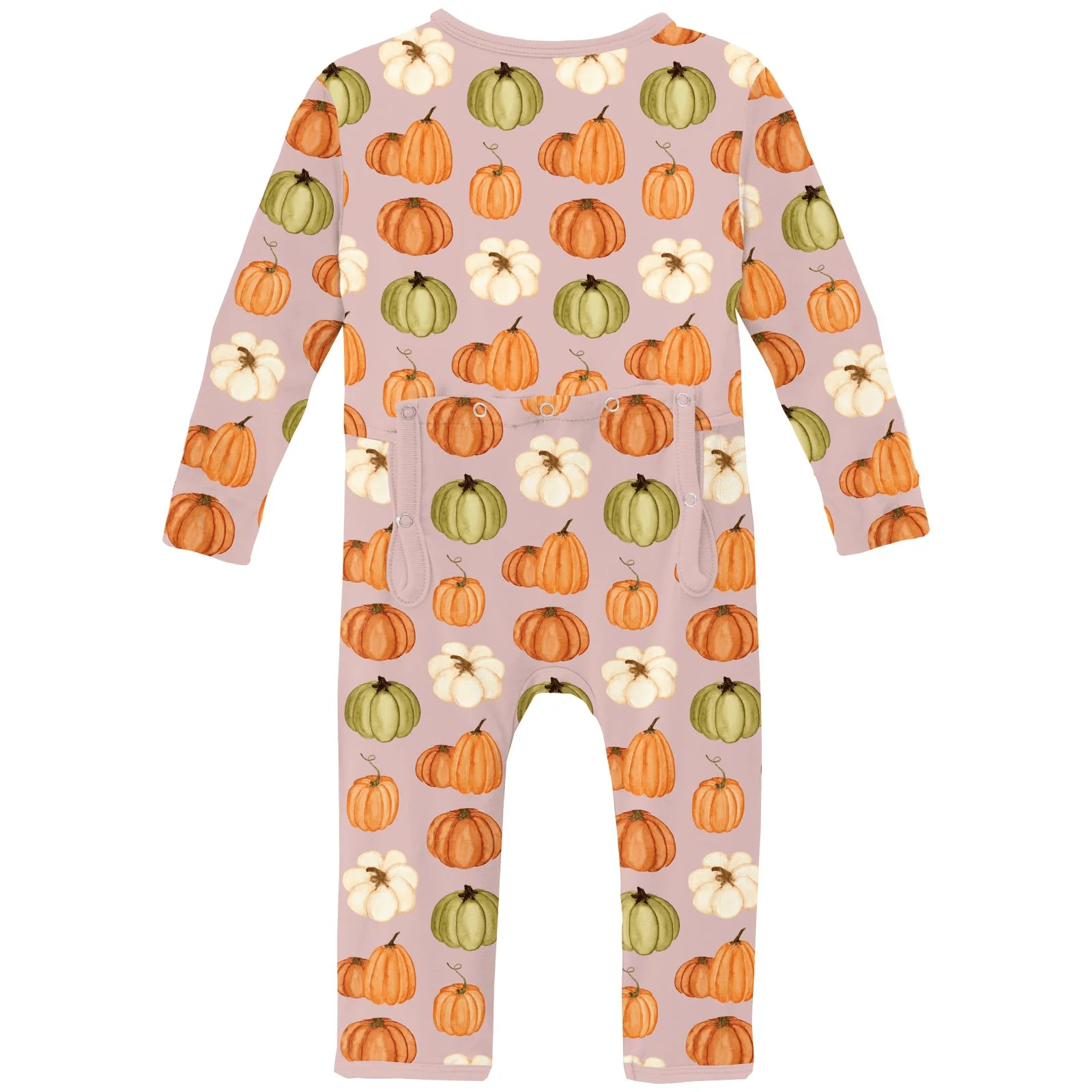 Bamboo Coverall with 2-Way Zipper - Baby Rose Pumpkin Patch - Image 2