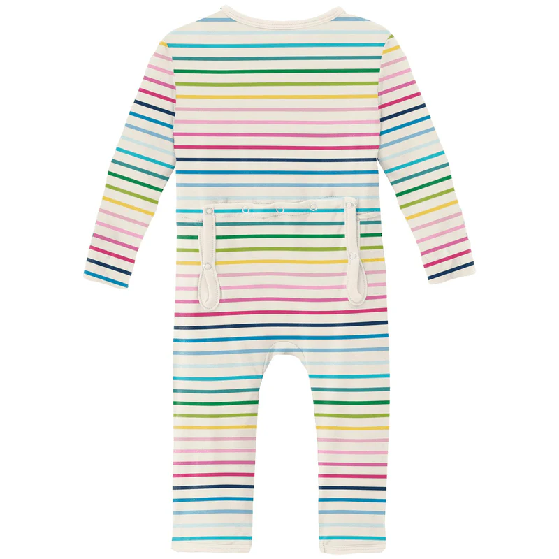 Bamboo Coverall with 2-Way Zipper - Happy Stripe - Image 2