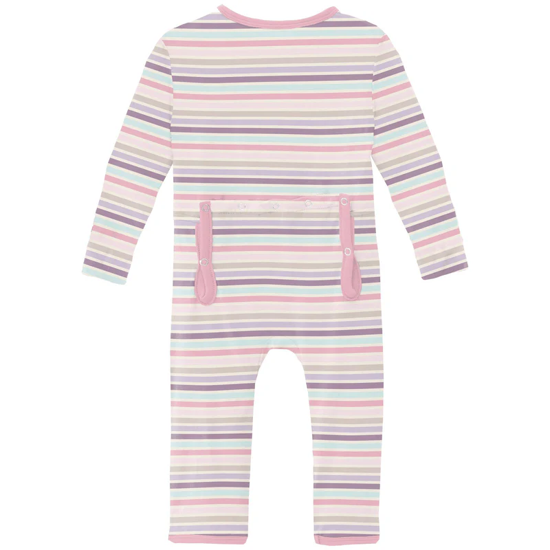 Bamboo Coverall with 2-Way Zipper - Ice Cream Stripe - Image 2