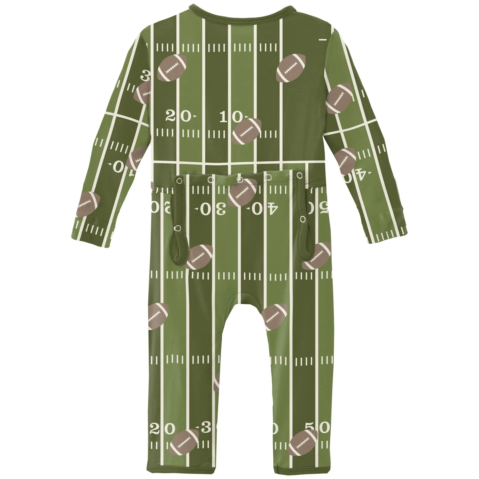 Bamboo Coverall with 2-Way Zipper - Pesto Football - Image 2