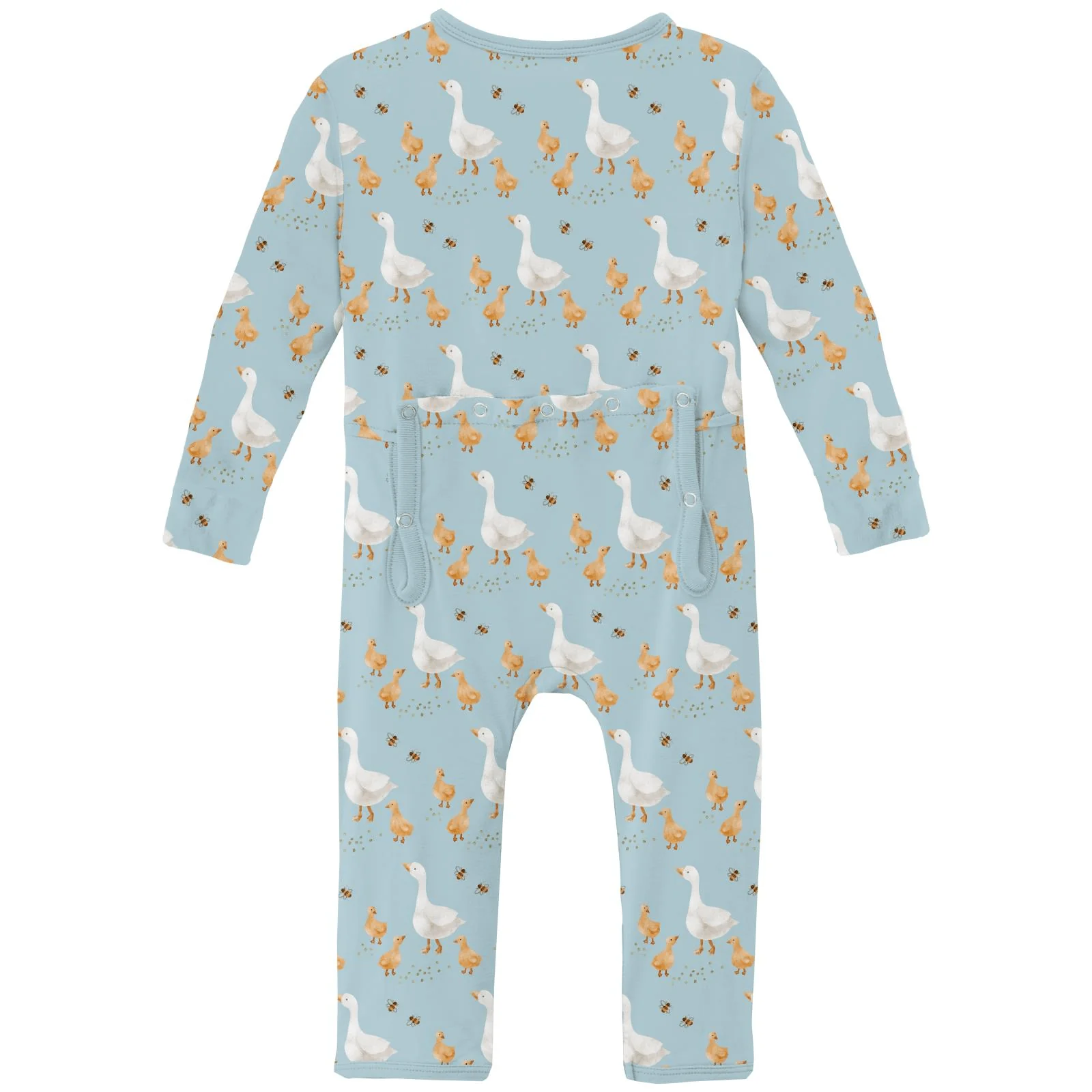 Bamboo Coverall with 2-Way Zipper - Spring Sky Feeding Ducks - Image 2