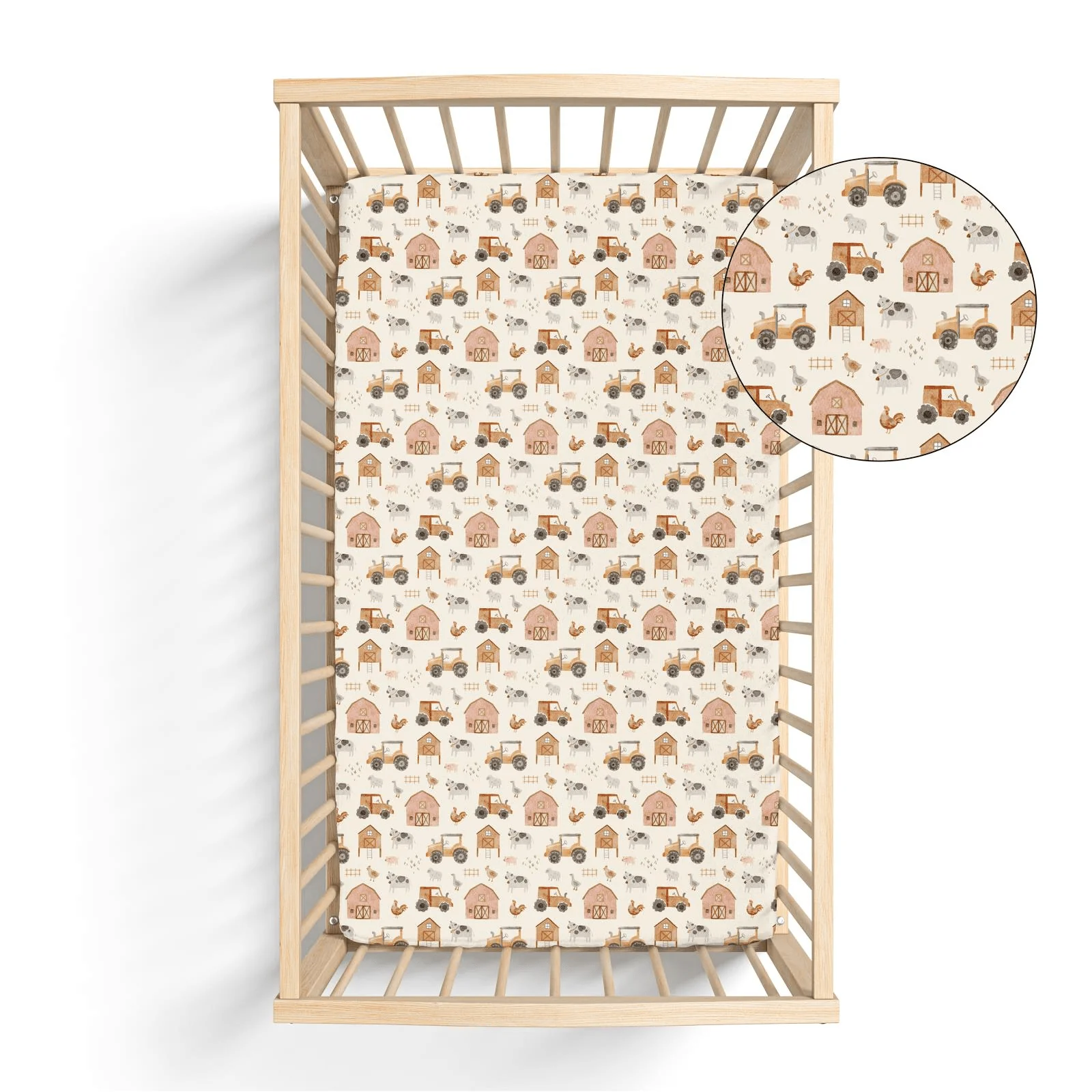 Bamboo Crib to Twin Fitted Sheet - Natural Farm Life - Image 2
