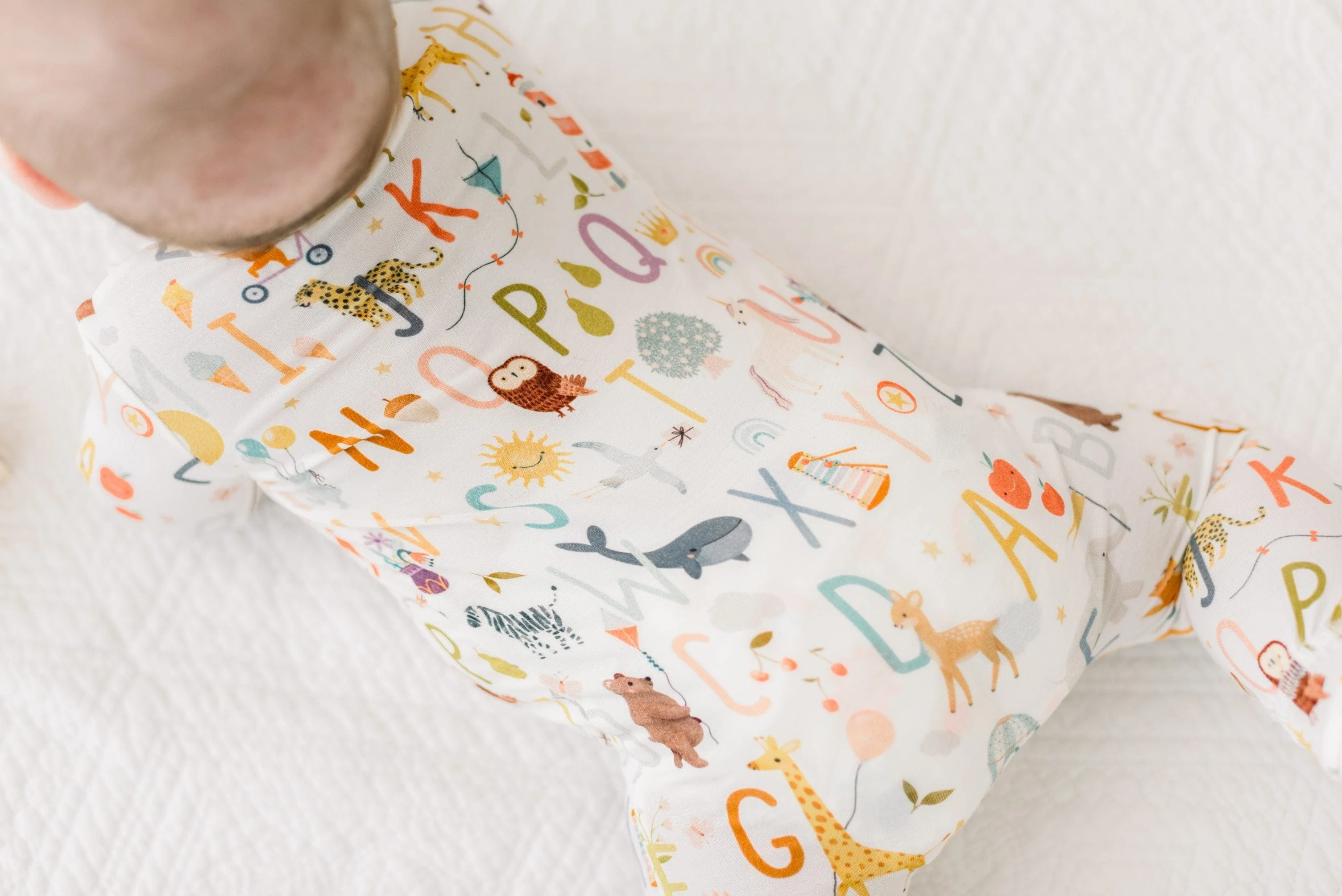 Bamboo Footie with 2-Way Zipper - Animal Alphabet - Image 2