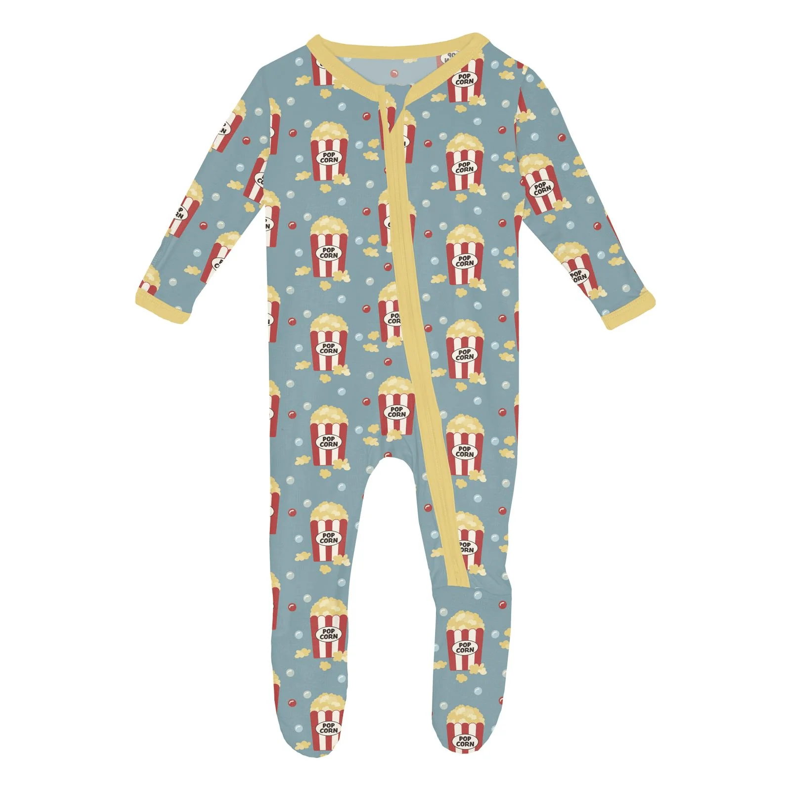 Bamboo Footie with 2-Way Zipper - Stormy Sea Movie Night - Image 3