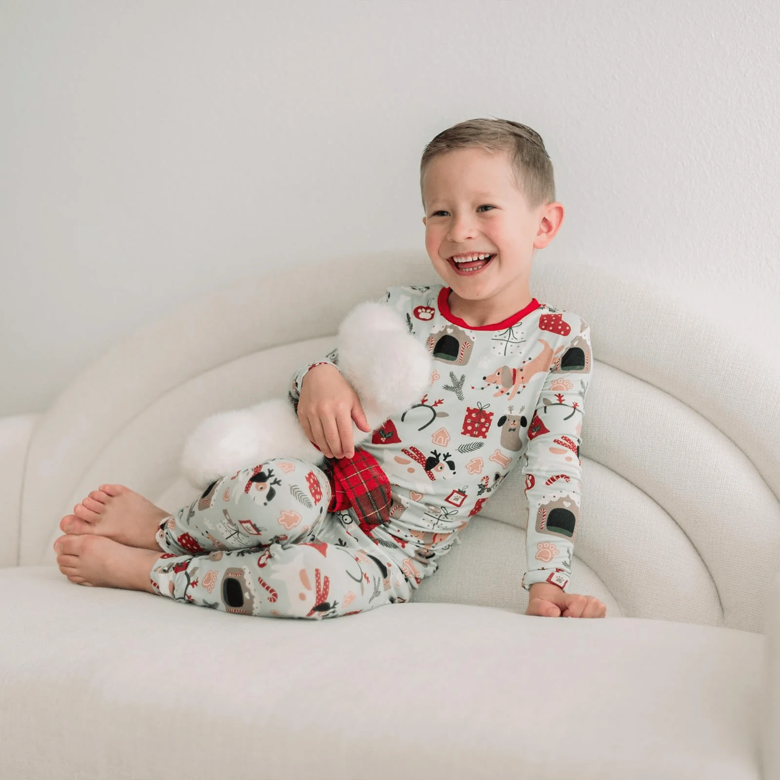 Bamboo Long Sleeve Pajama Set - Aloe Christmas Dogs