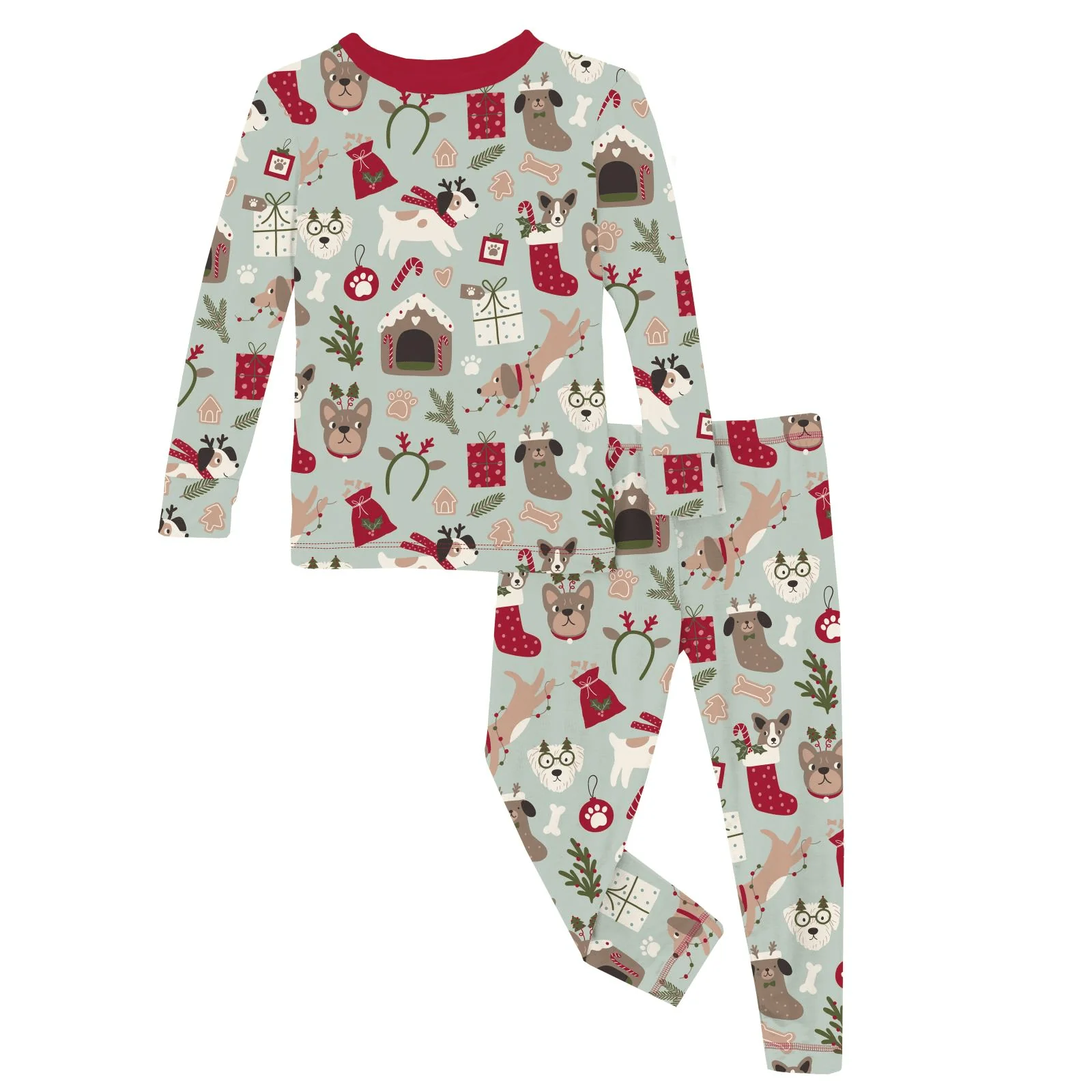 Bamboo Long Sleeve Pajama Set - Aloe Christmas Dogs - Image 5