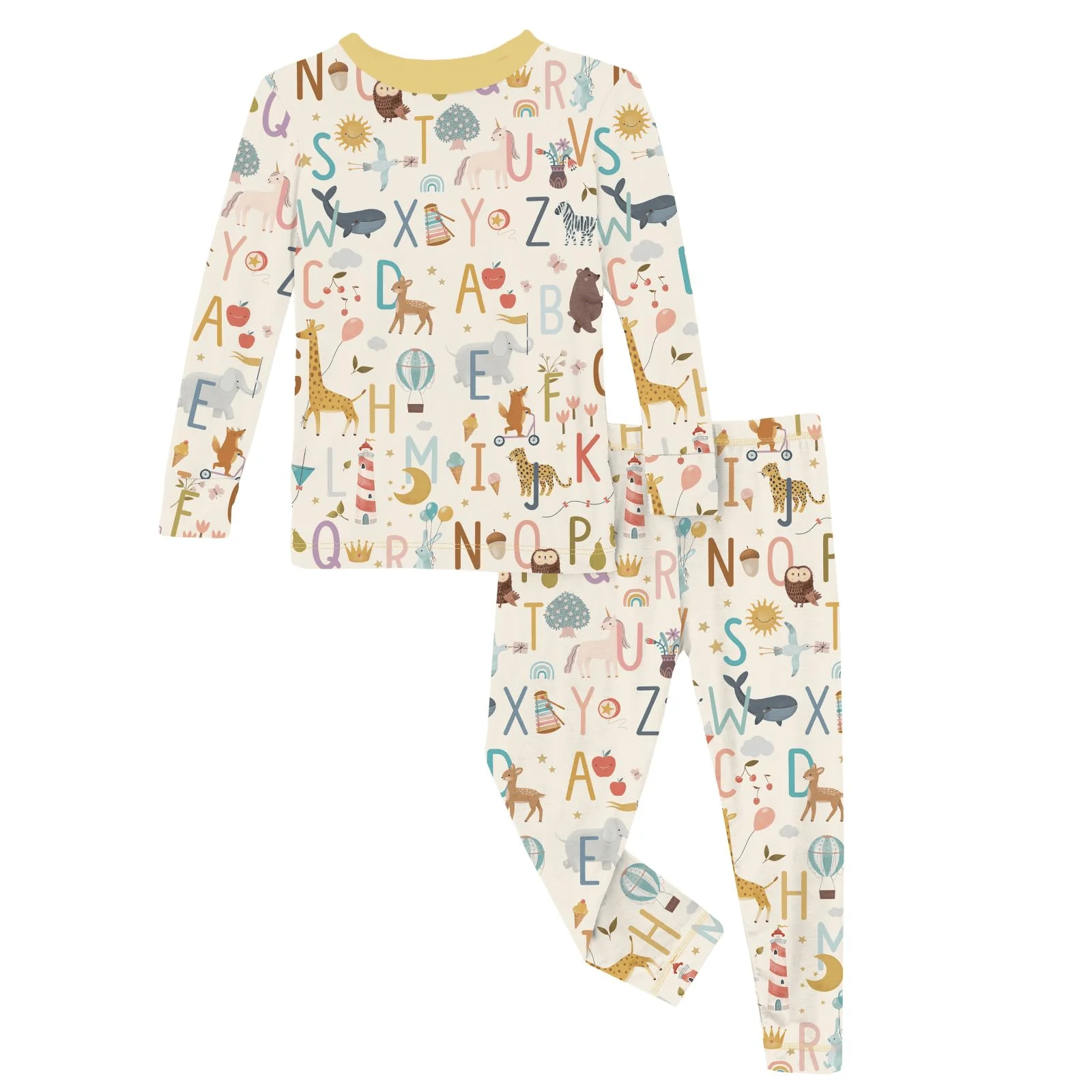 Bamboo Long Sleeve Pajama Set - Animal Alphabet - Image 2