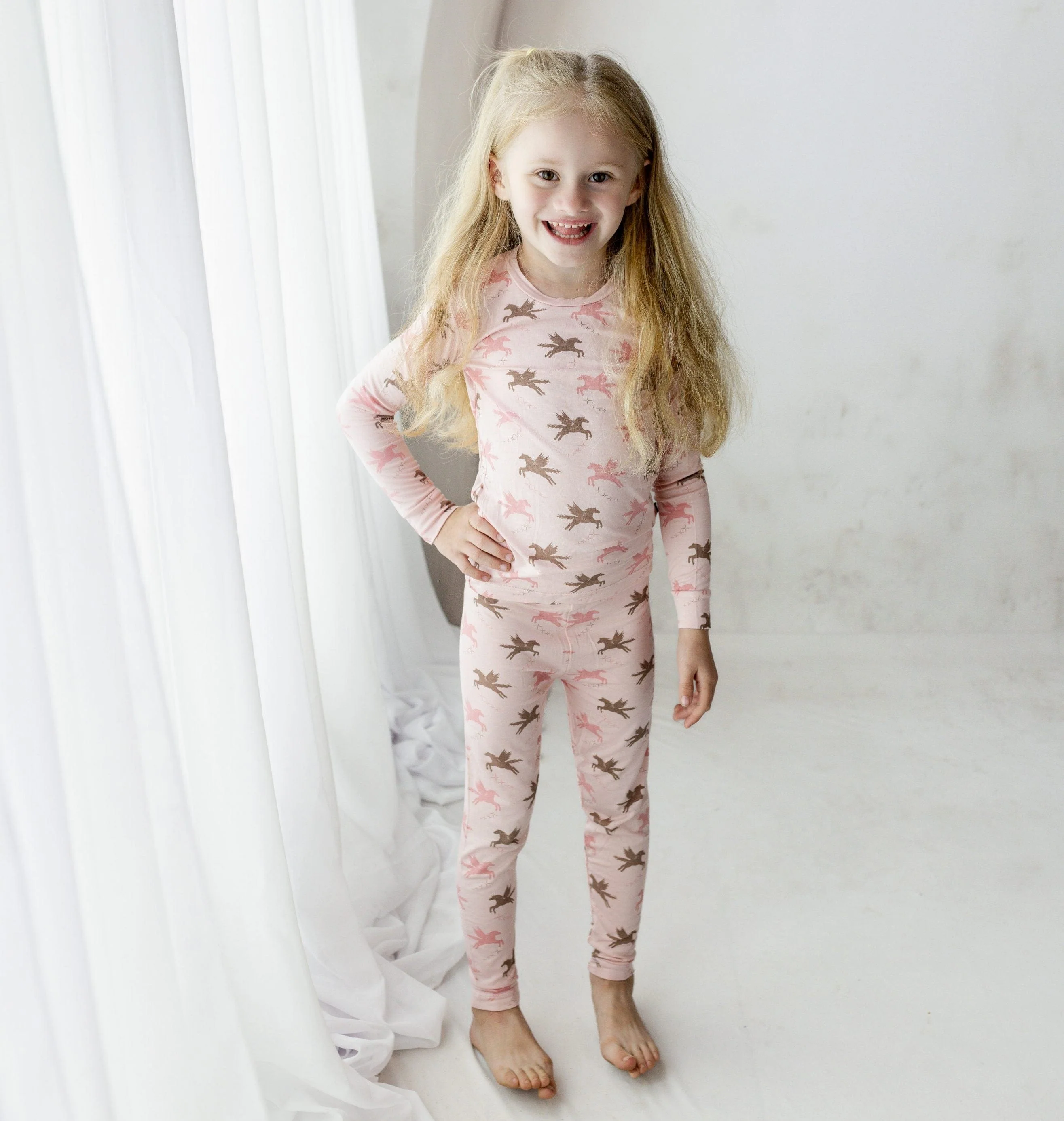 Bamboo Long Sleeve Pajama Set - Baby Rose Pegasus