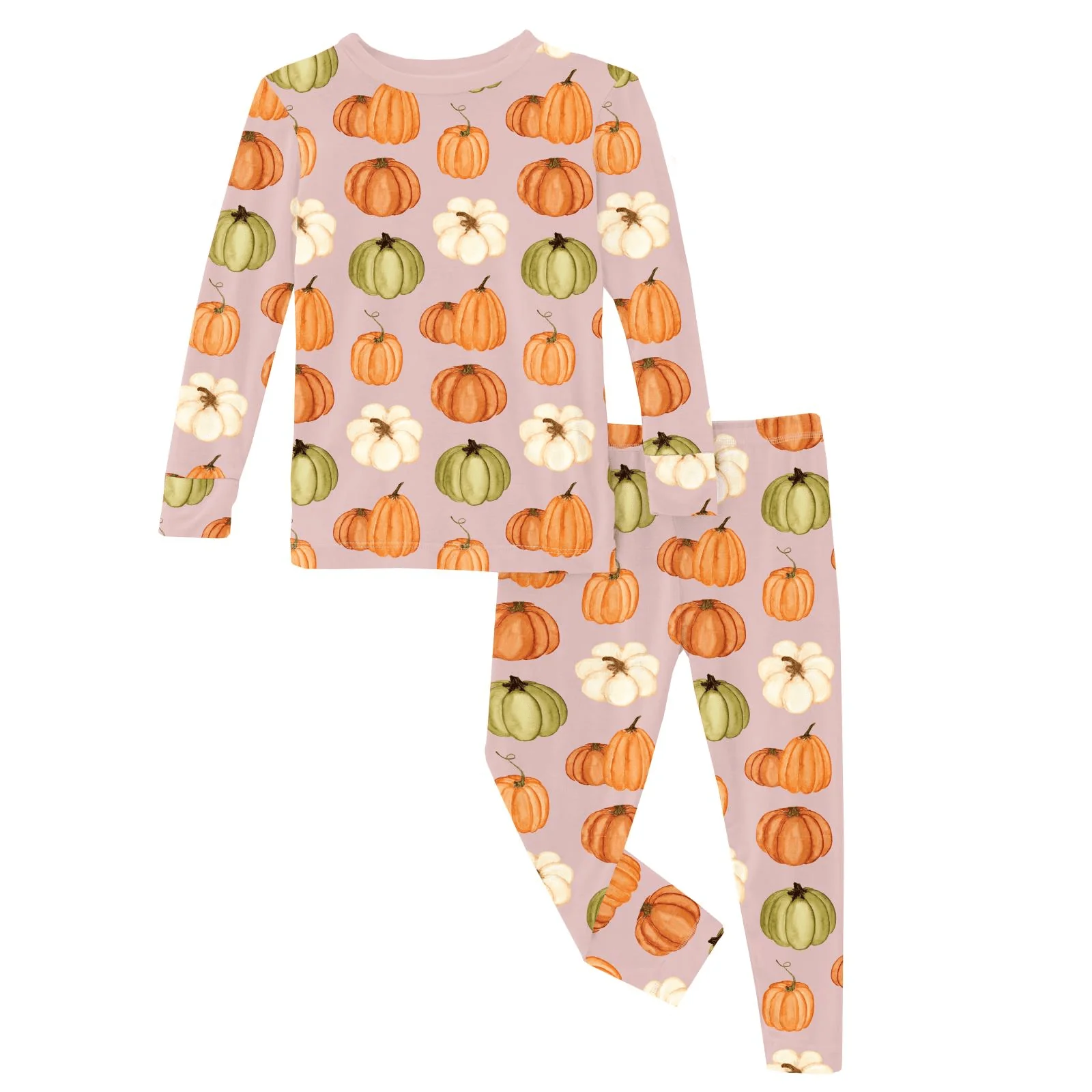 Bamboo Long Sleeve Pajama Set - Baby Rose Pumpkin Patch - Image 2