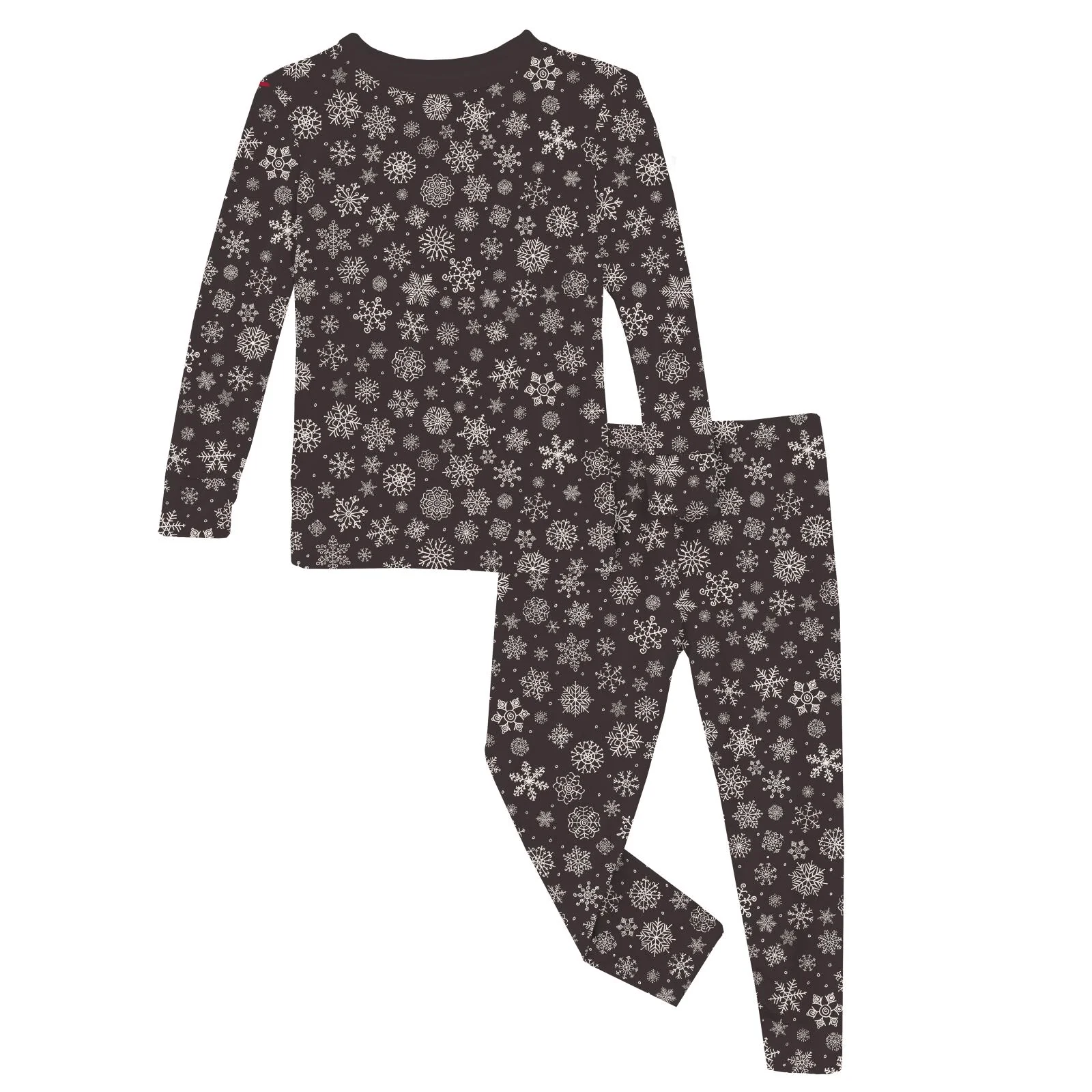 Bamboo Long Sleeve Pajama Set - Chalkboard Snowflakes - Image 2