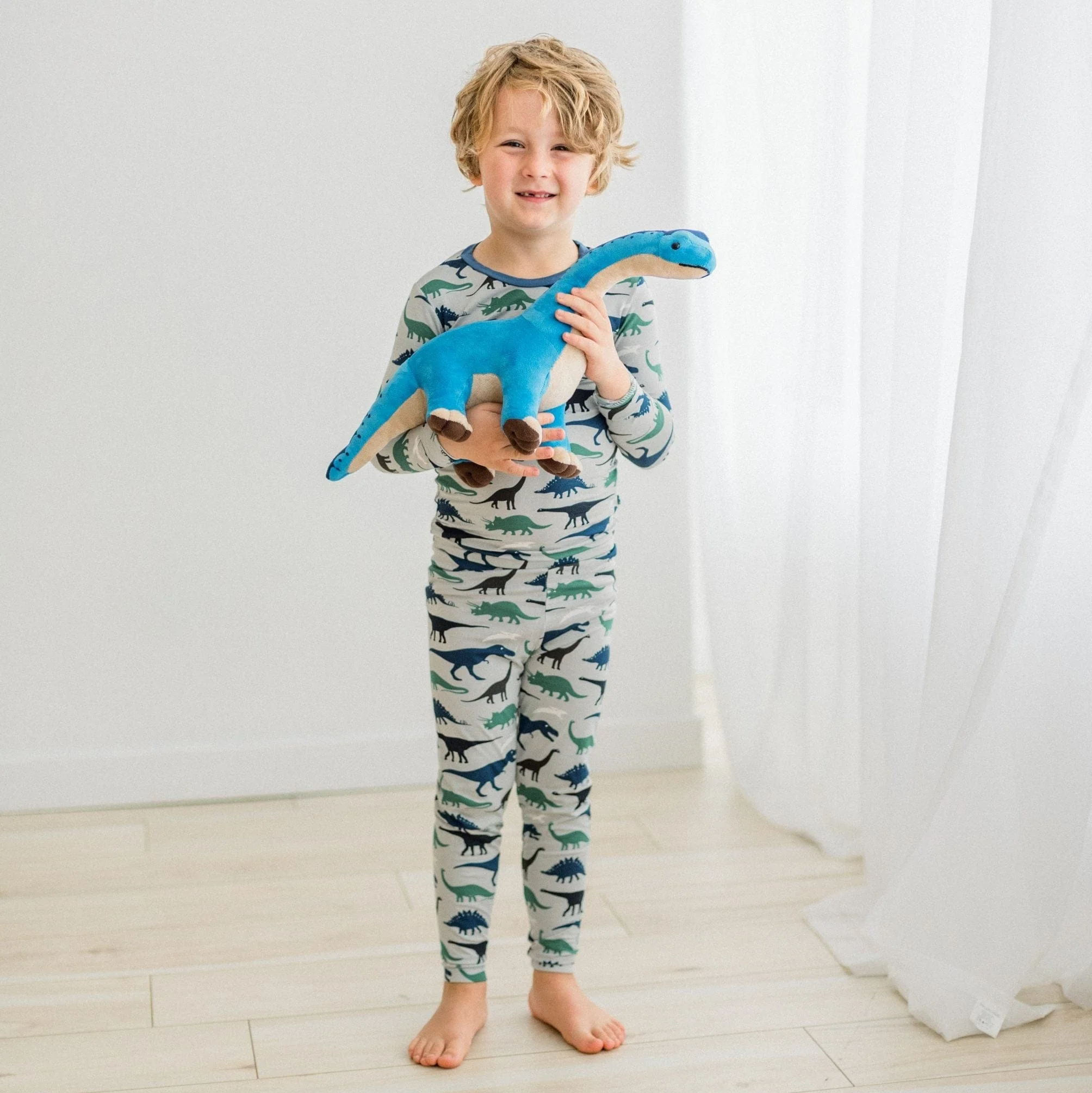 Bamboo Long Sleeve Pajama Set - Dove Dino Museum