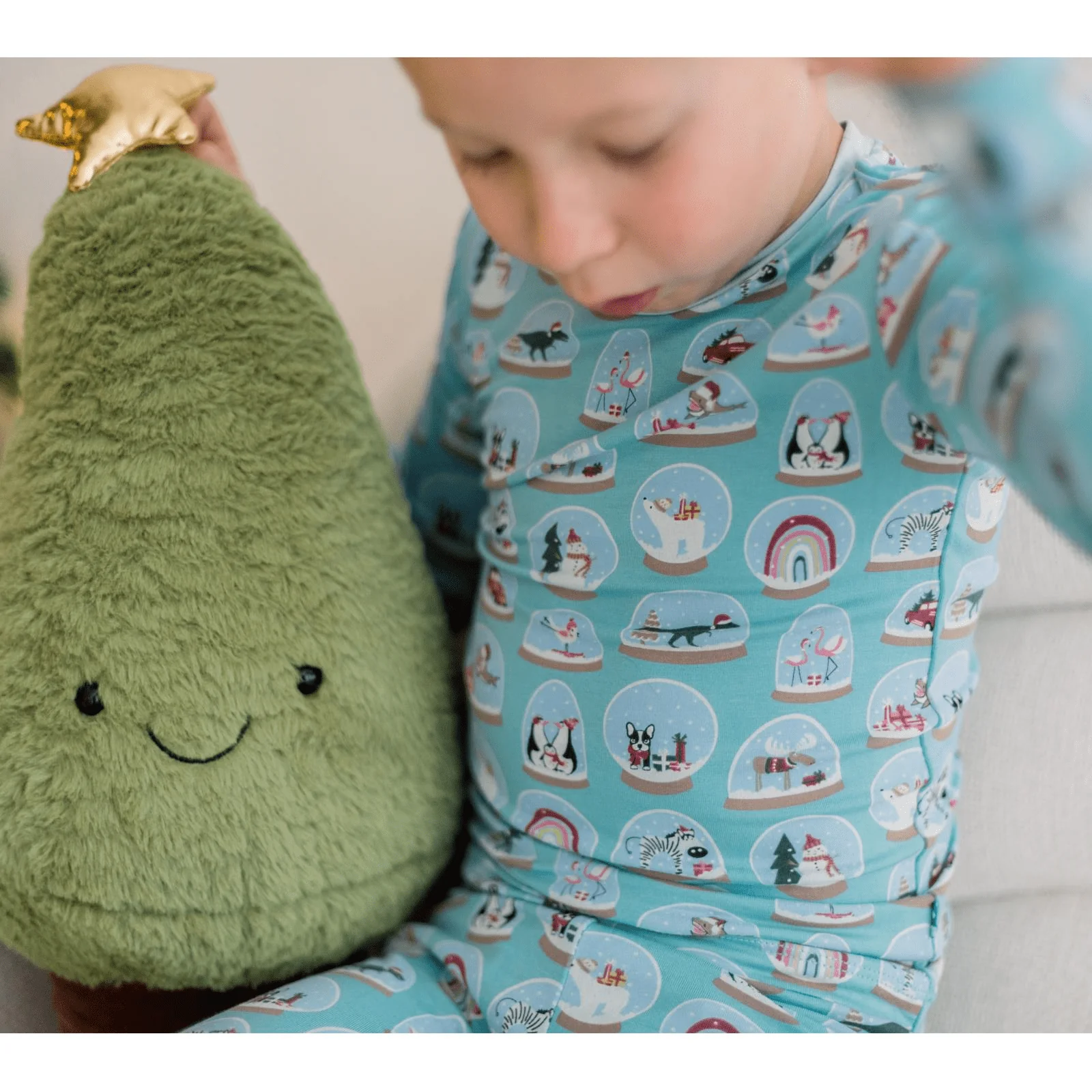 Bamboo Long Sleeve Pajama Set - Glacier Snow Globes - Image 2