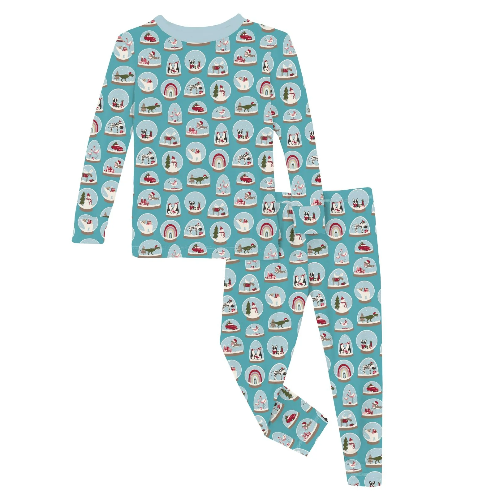 Bamboo Long Sleeve Pajama Set - Glacier Snow Globes - Image 5