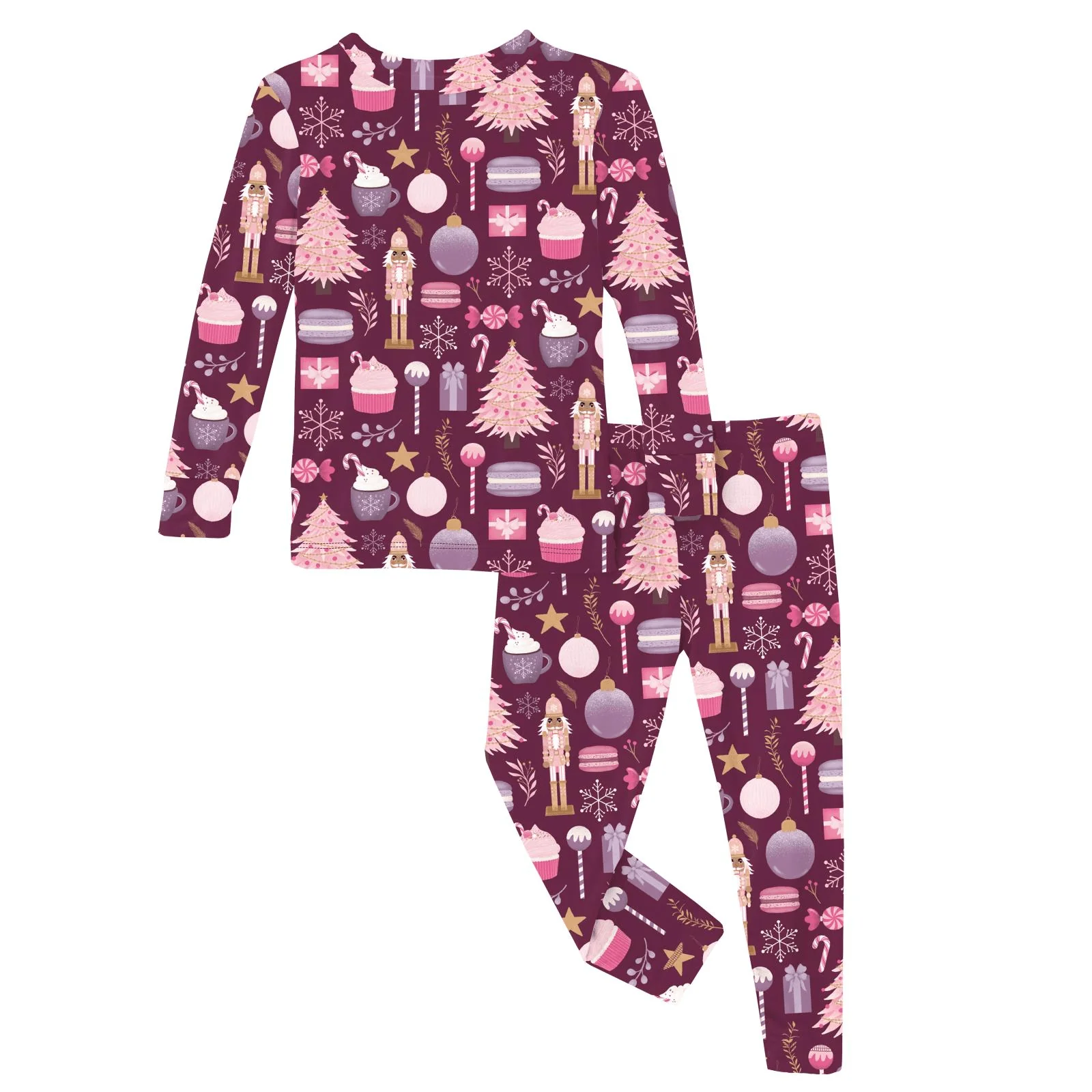 Bamboo Long Sleeve Pajama Set - Melody Sugar Plum - Image 4