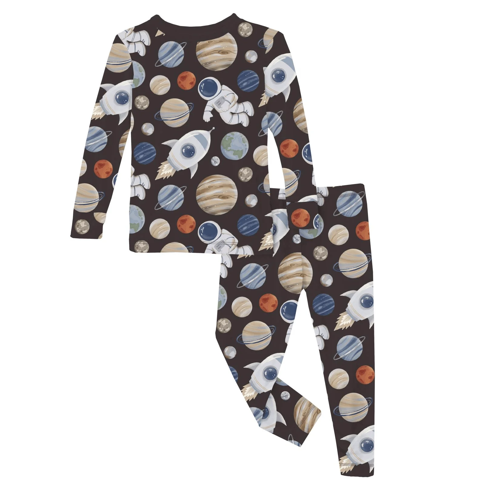 Bamboo Long Sleeve Pajama Set - Midnight Space Dream - Image 2