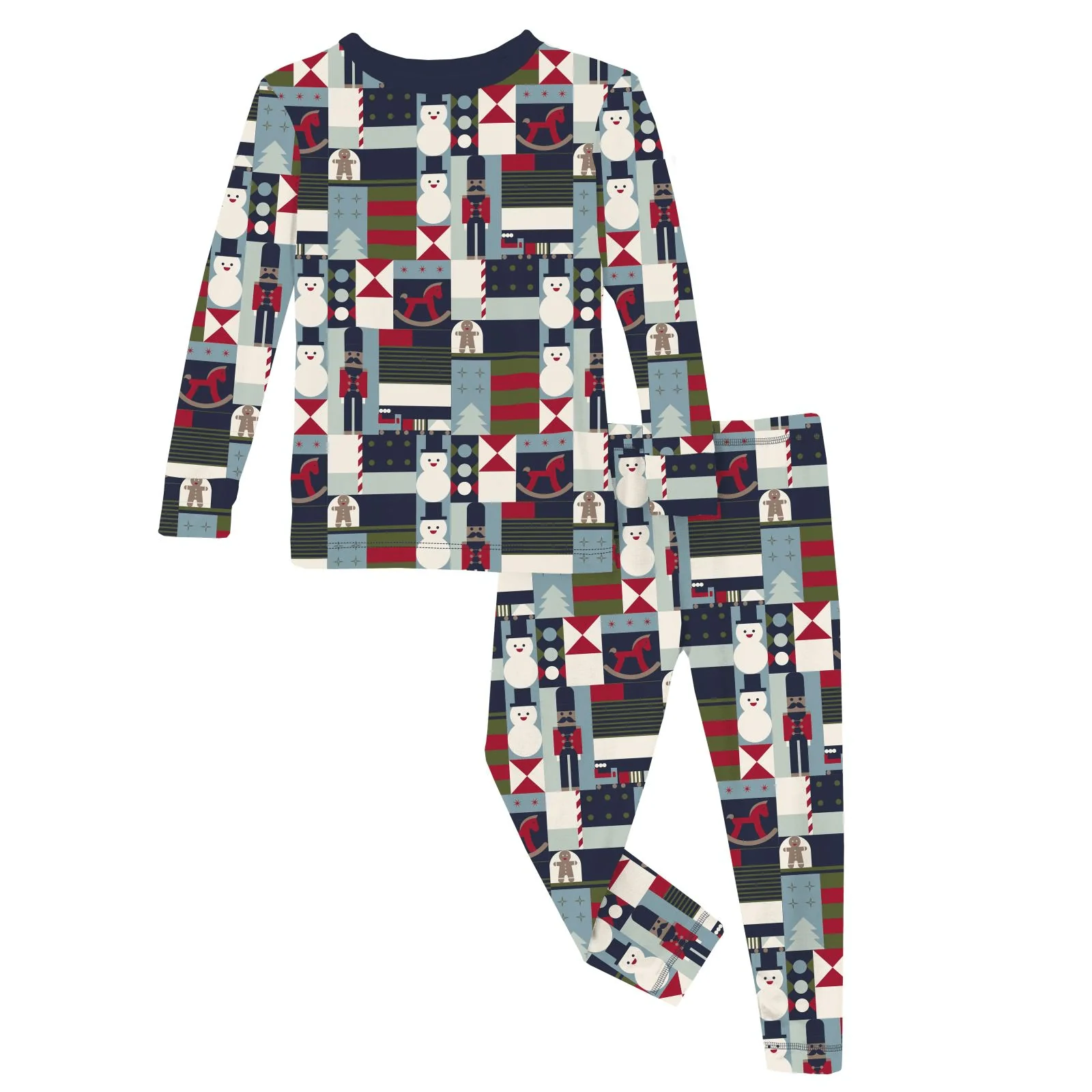 Bamboo Long Sleeve Pajama Set - Peacoat Mod Christmas - Image 4