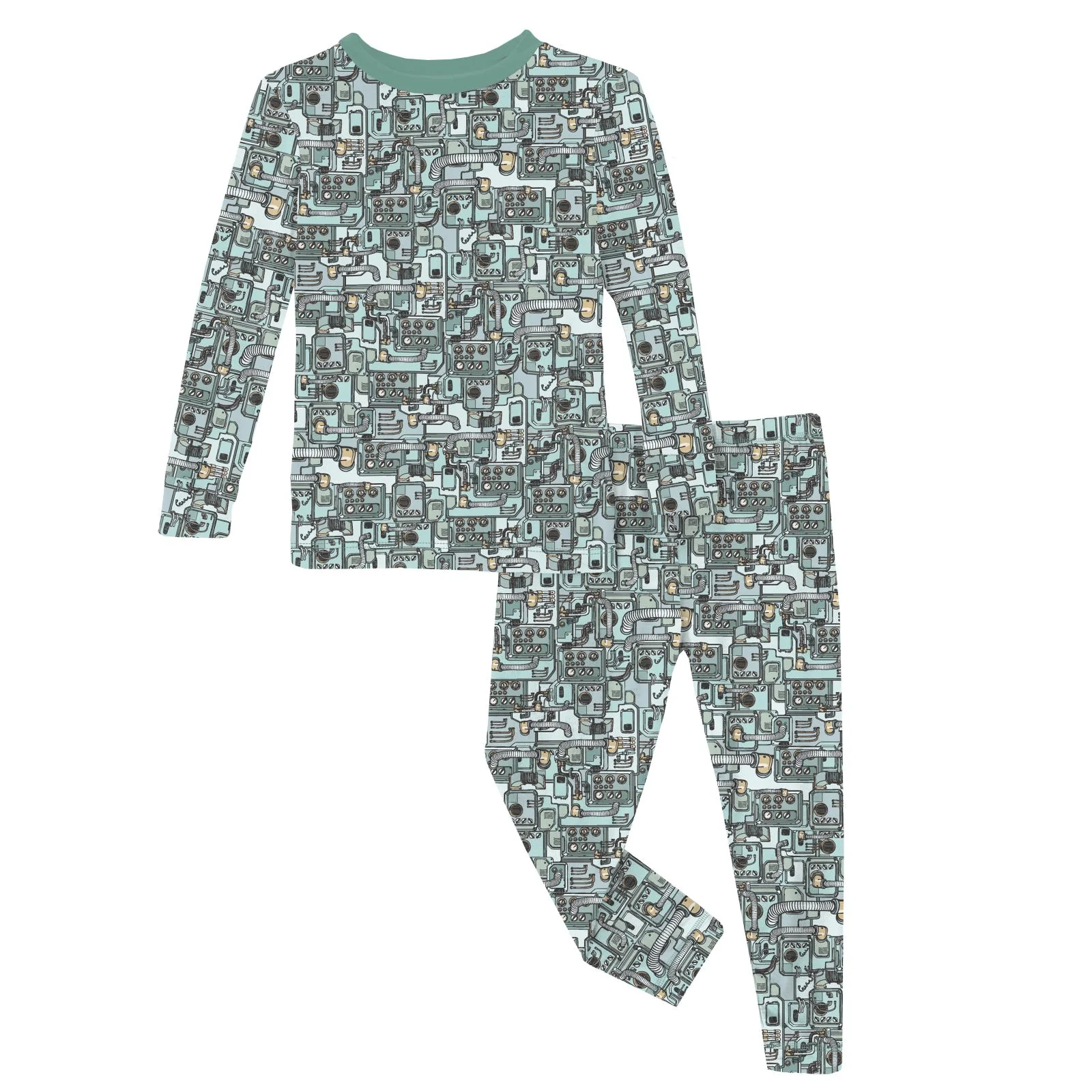 Bamboo Long Sleeve Pajama Set - Spring Sky Tinkering - Image 3