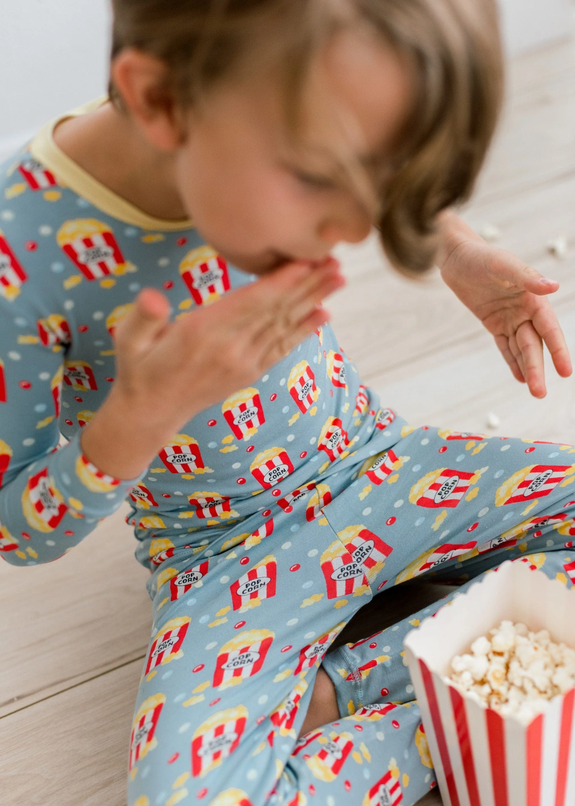 Bamboo Long Sleeve Pajama Set - Stormy Sea Movie Night - Image 2