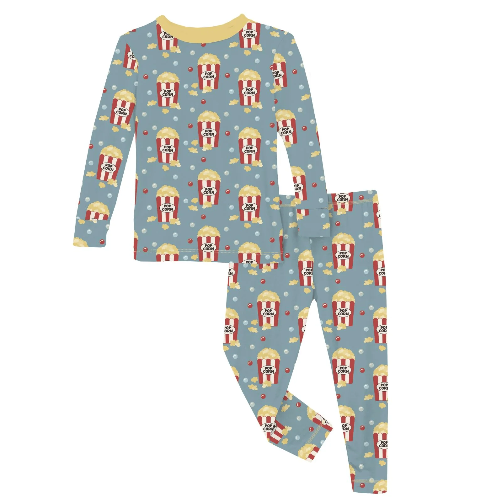 Bamboo Long Sleeve Pajama Set - Stormy Sea Movie Night - Image 3