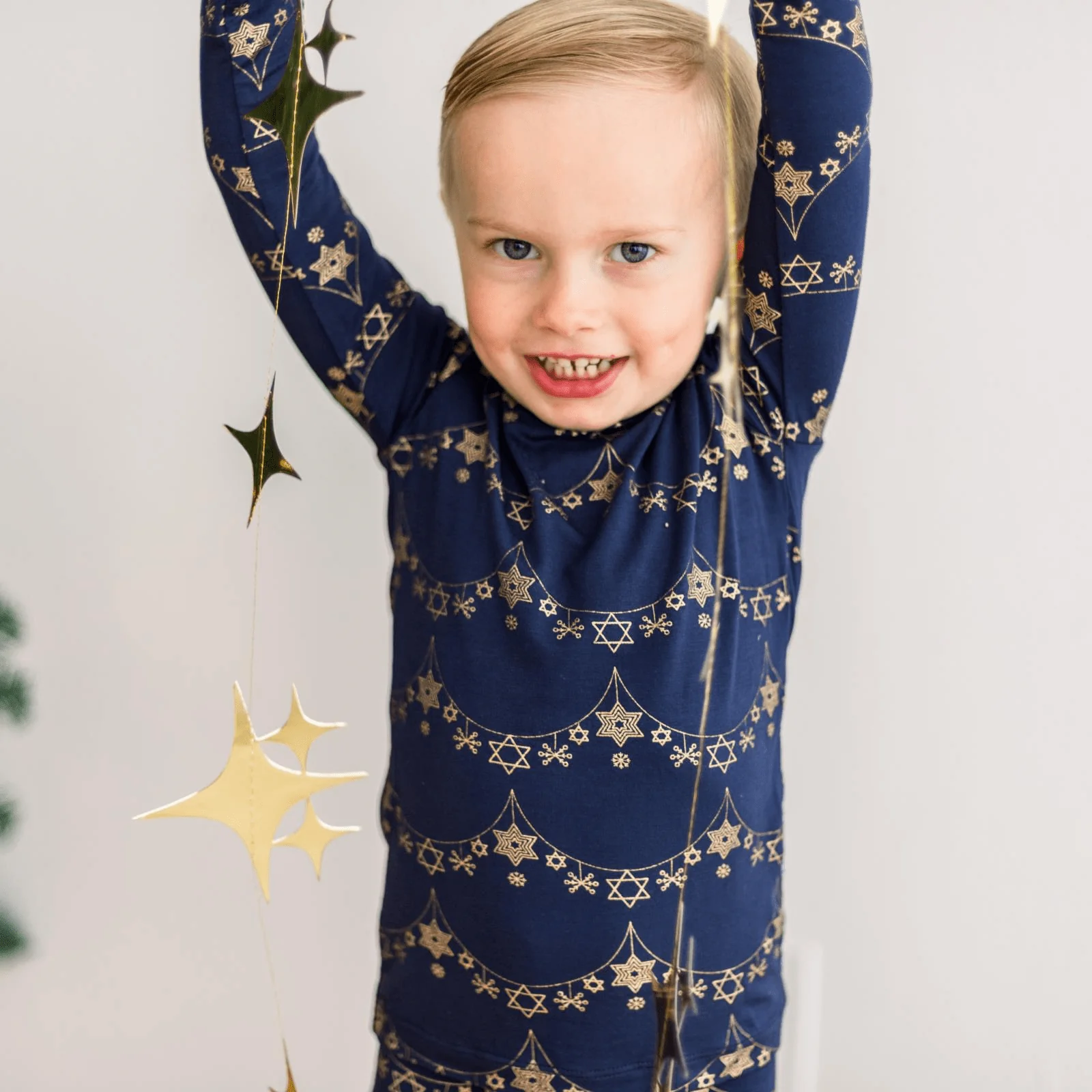 Bamboo Long Sleeve Pajama Set - Winter Garland - Image 2