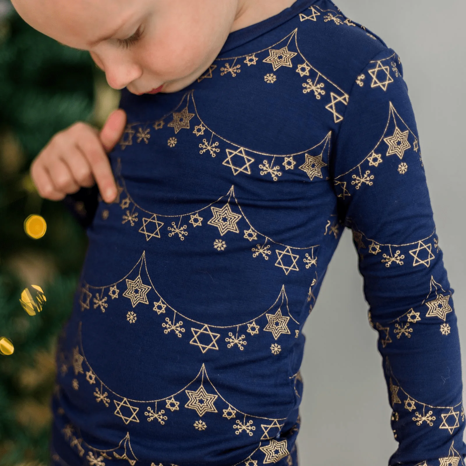 Bamboo Long Sleeve Pajama Set - Winter Garland - Image 3