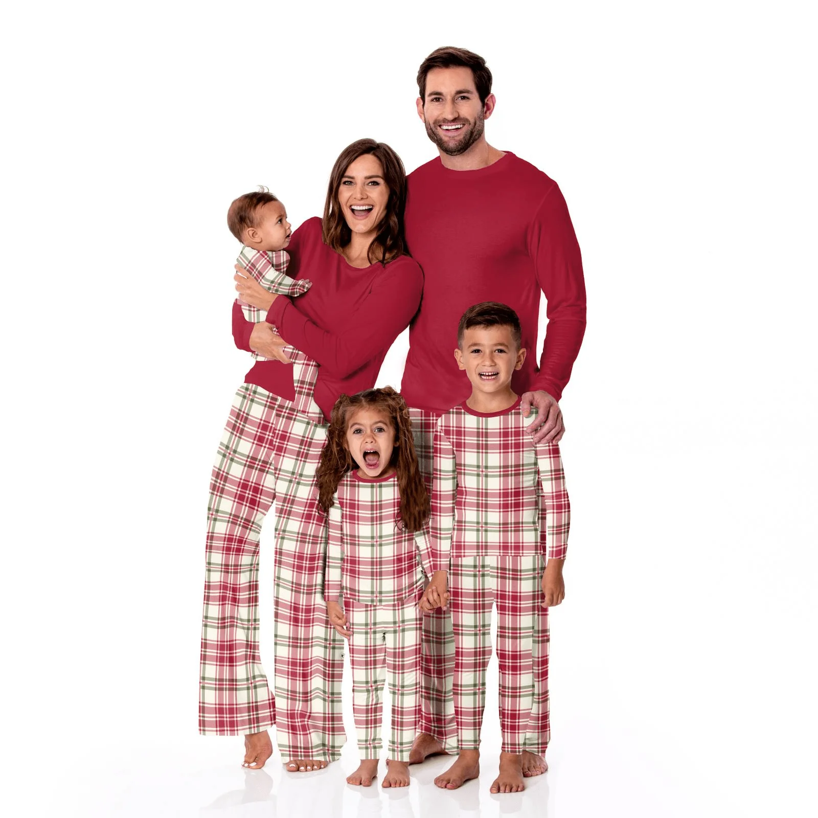 Bamboo Long Sleeve Relaxed Tee & Pajama Pants Set - Fireside Plaid - Image 2