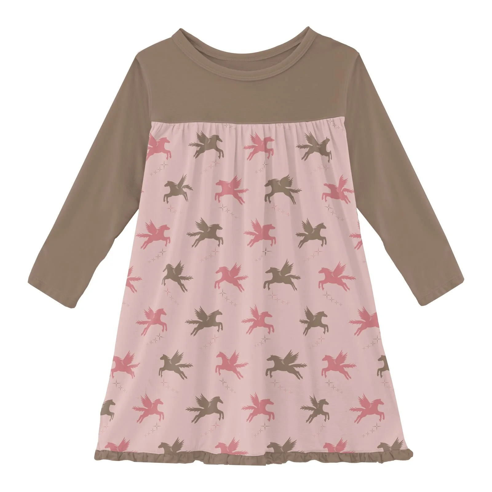 Bamboo Long Sleeve Swing Dress - Baby Rose Pegasus