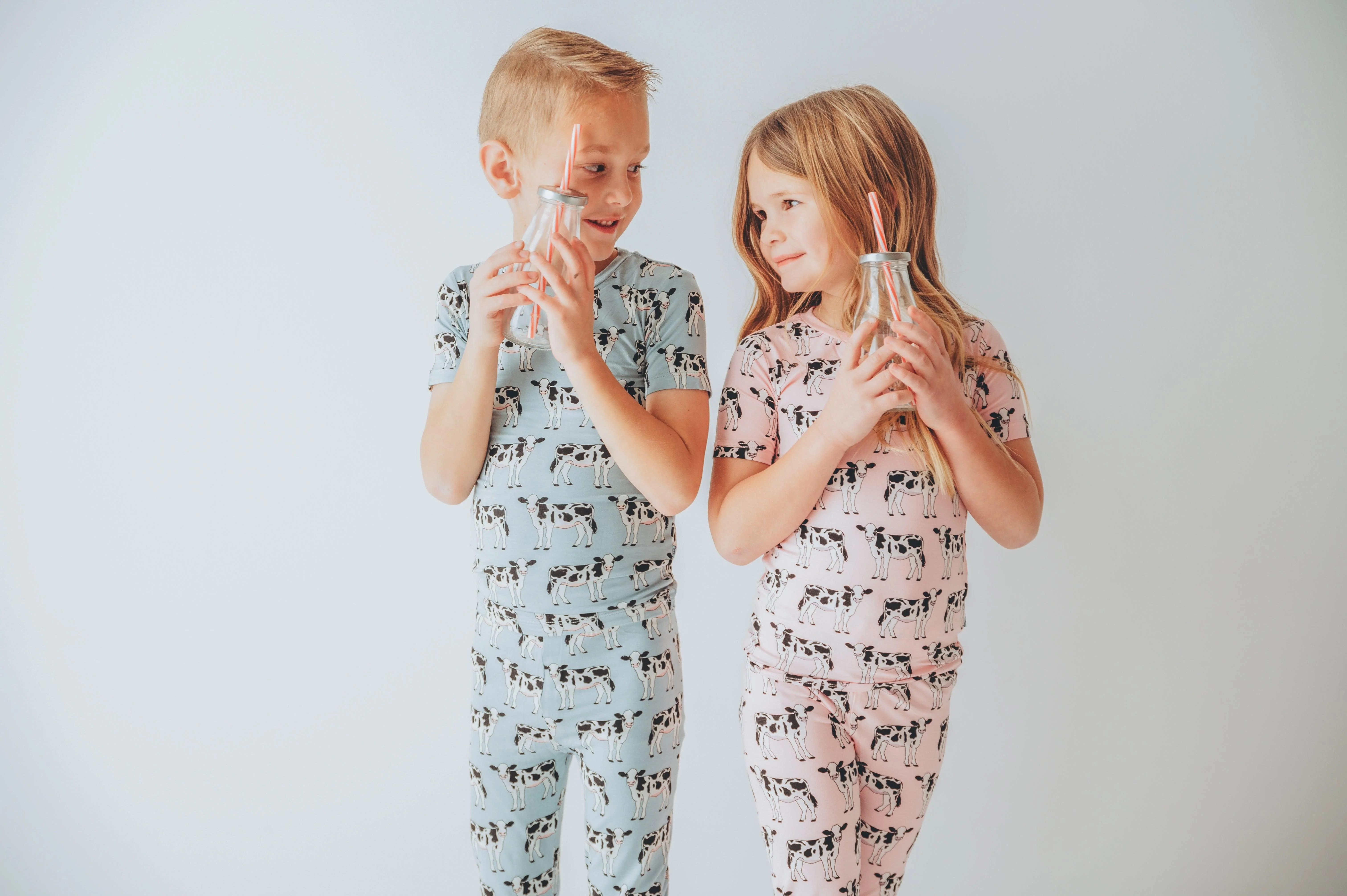 Bamboo Short Sleeve Pajama Set - Cake Pop Cows - Image 6