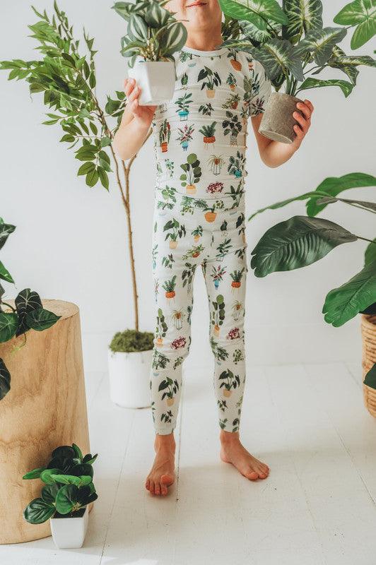 Bamboo Short Sleeve Pajama Set - Fresh Air House Plants - Image 2